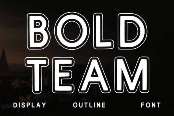 Bold Team: Modern Outline Font for Impactful Design